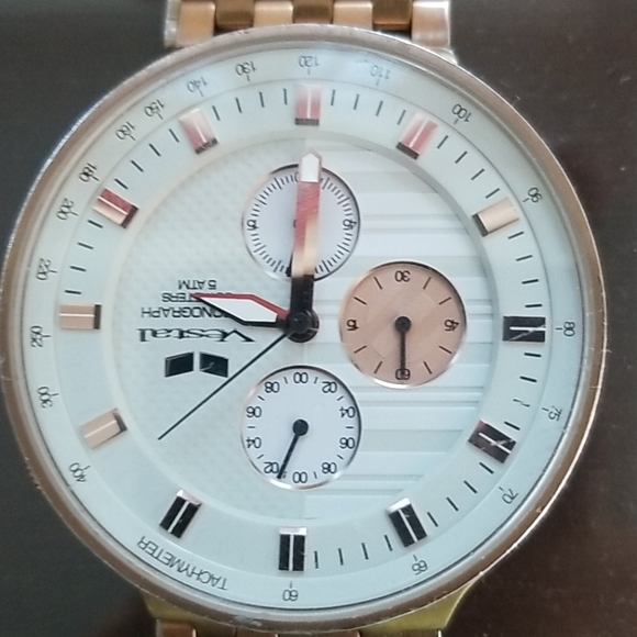 Vestal Surveyor Chronograph Quartz Unisex Golden Wrist Watch Japan Mvmt - Picture 9 of 16